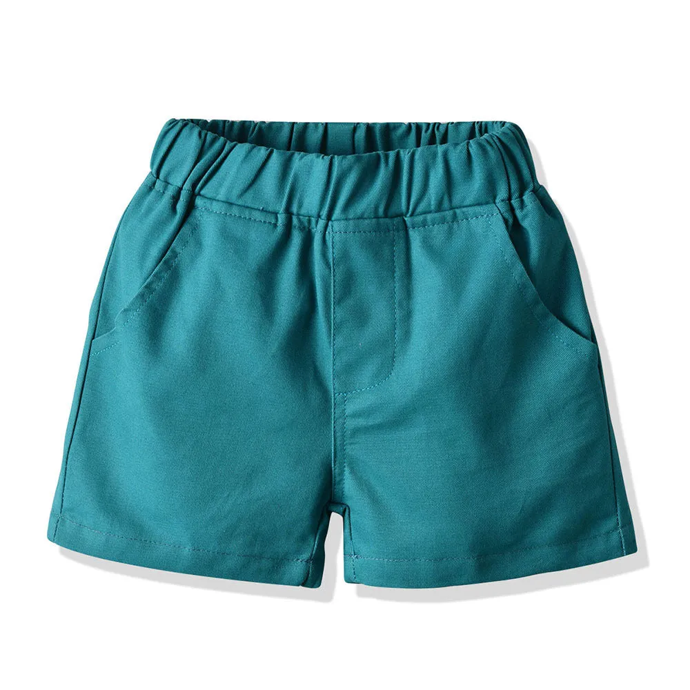 2 Pieces Set Baby Kid Unisex Solid Color Polo Shirts And Shorts Wholesale 22052633
