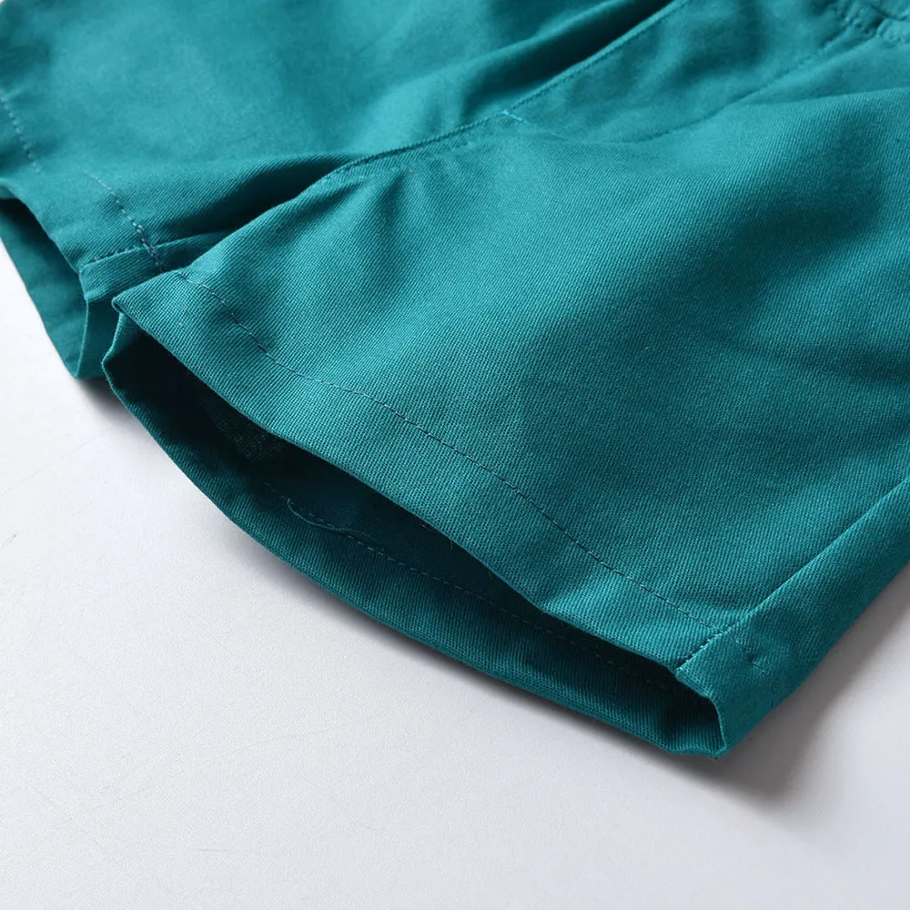 2 Pieces Set Baby Kid Unisex Solid Color Polo Shirts And Shorts Wholesale 22052633