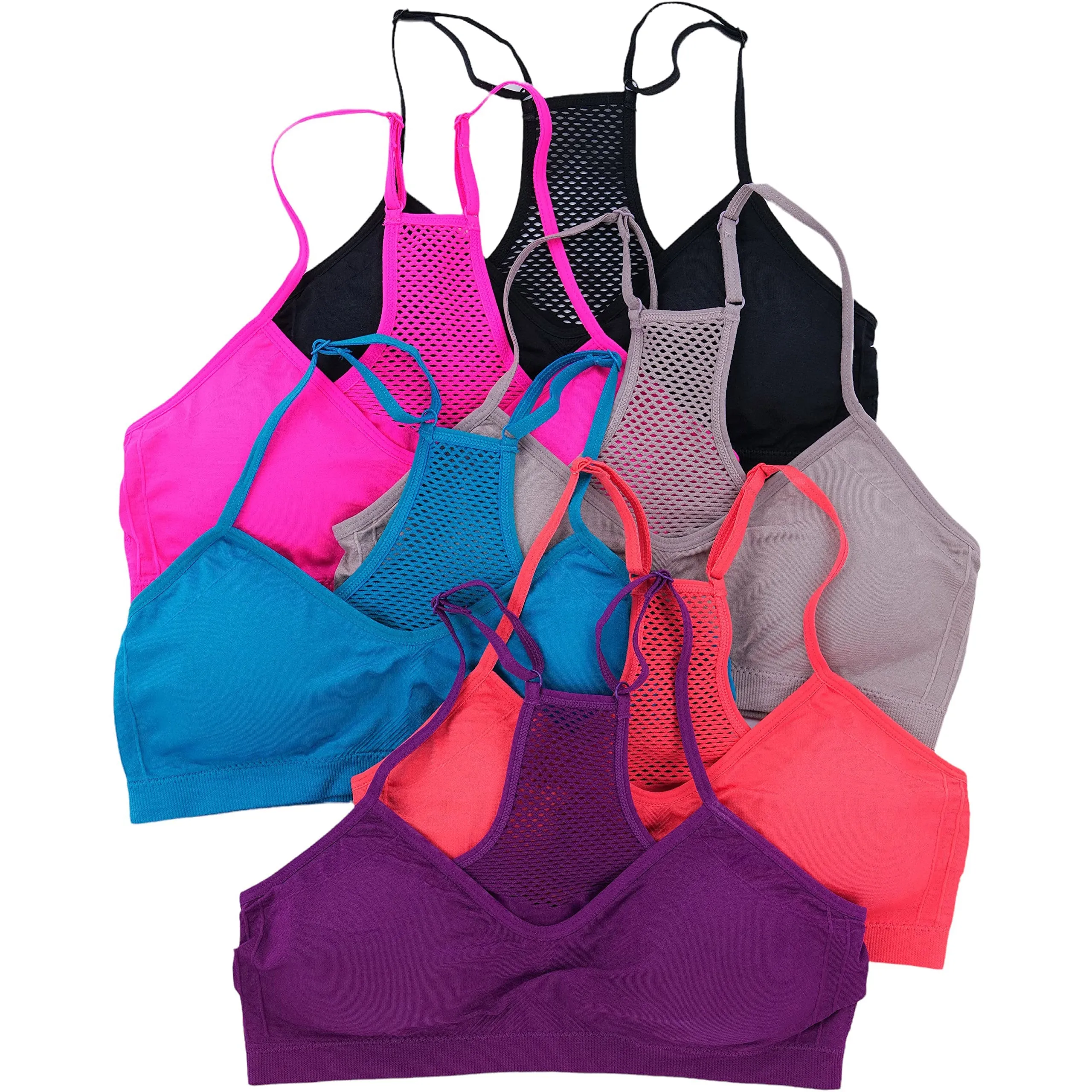 6-Pack: ToBeInStyle Womne's Wire Free Padded Bralettes
