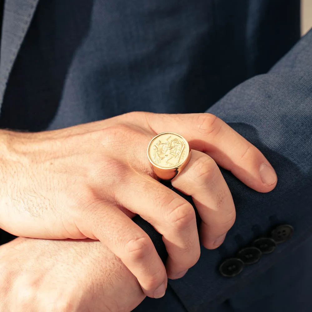 9ct Yellow Gold Full Sovereign Ring