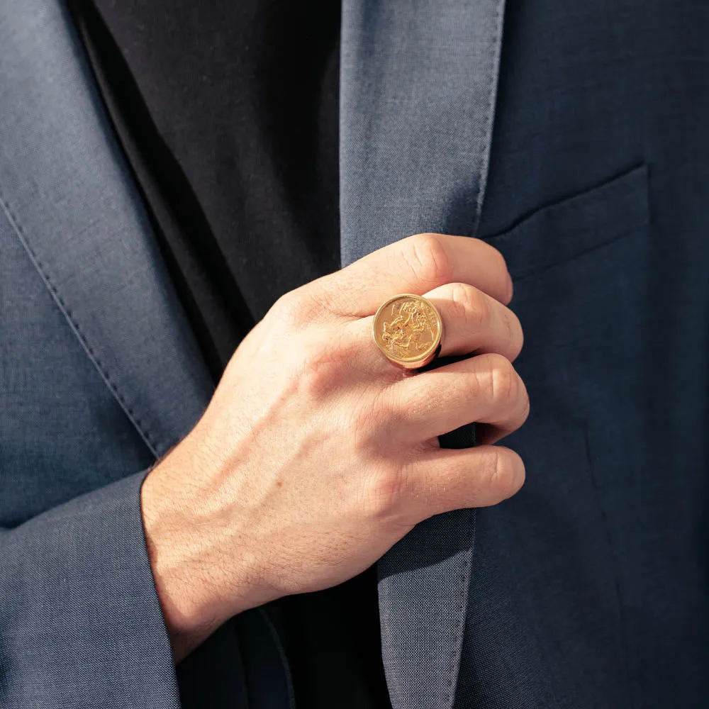 9ct Yellow Gold Full Sovereign Ring