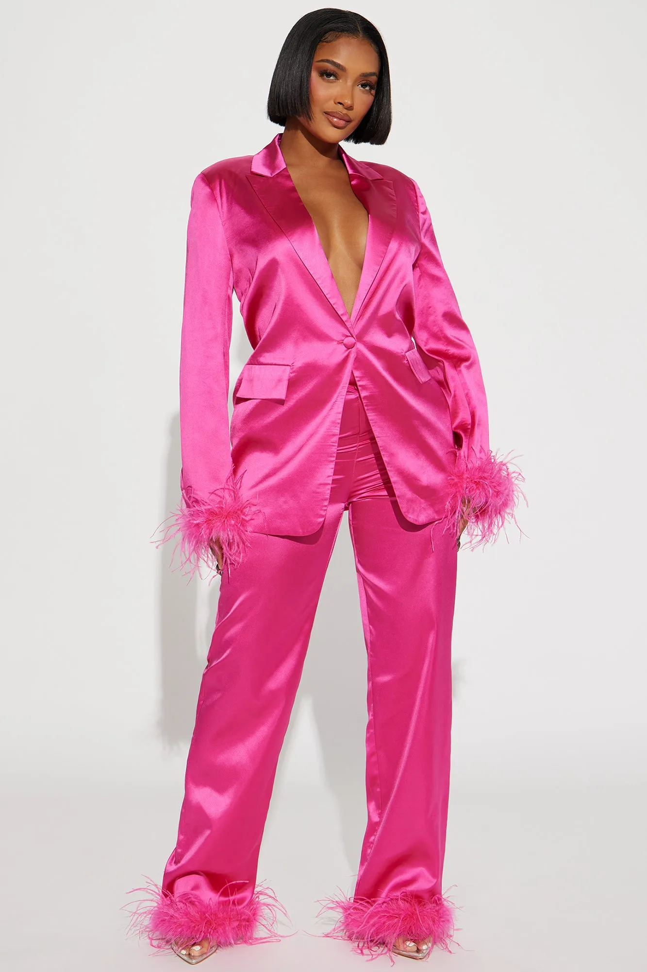 Acting Extra Pant Set - Hot Pink