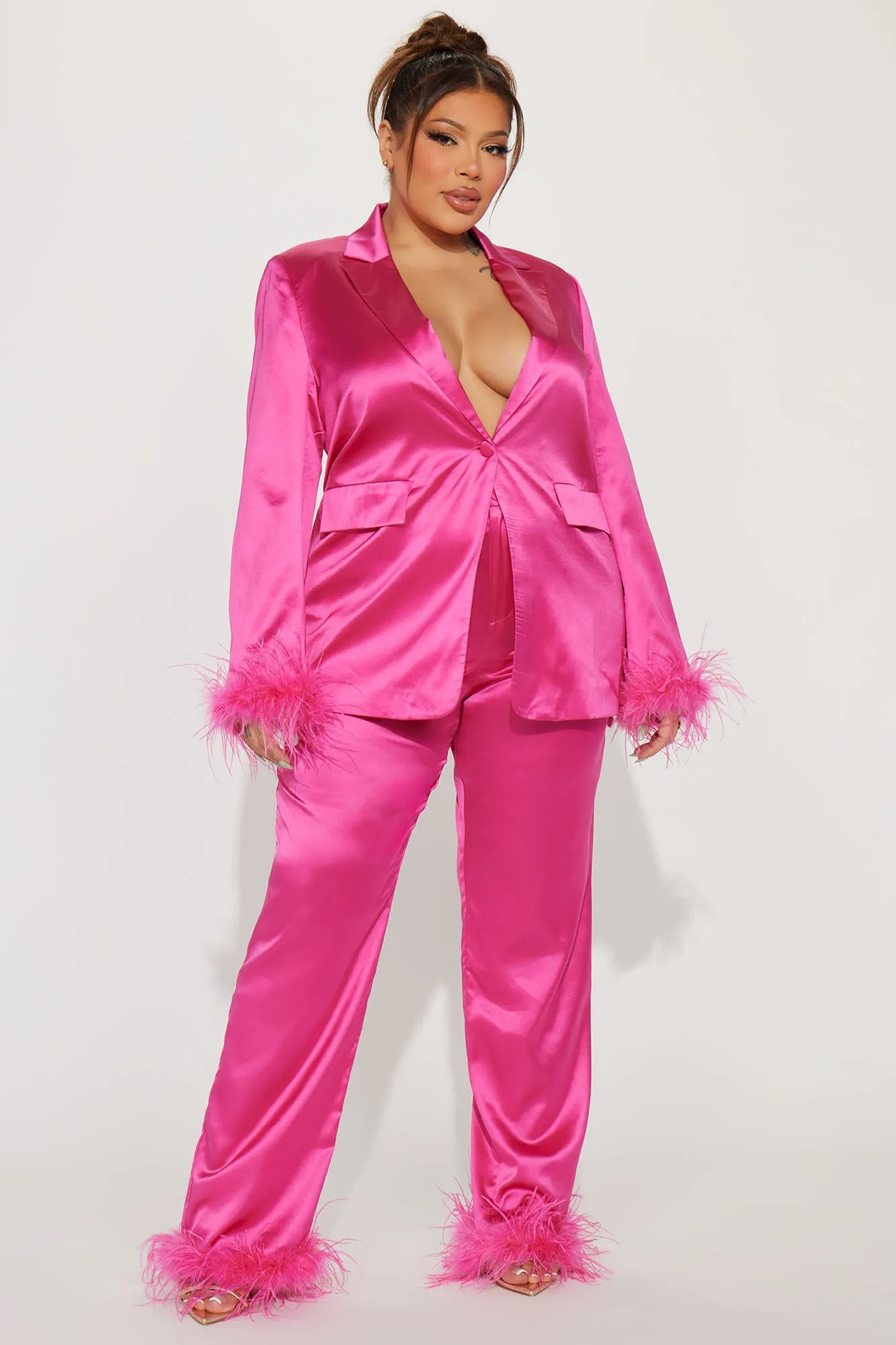 Acting Extra Pant Set - Hot Pink