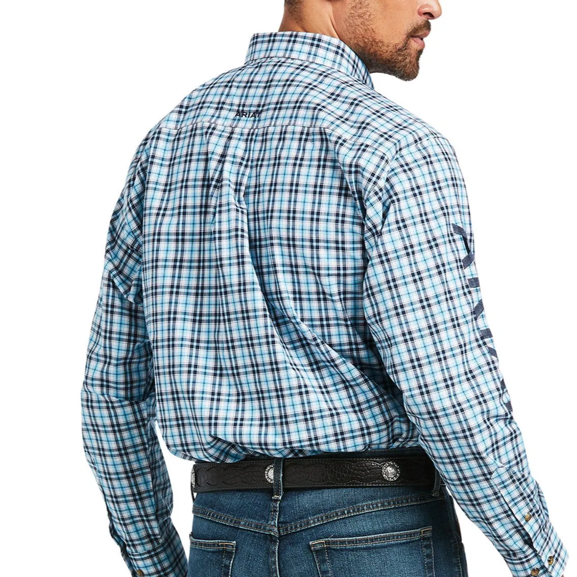 Ariat® Men's Pro Team Synclair Riviera Blue Long Sleeve Shirt 10039244