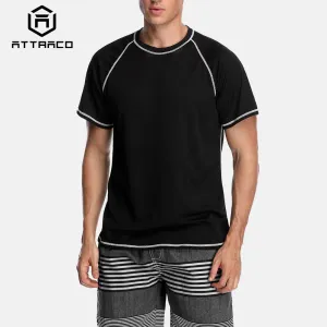 Attraco Men Rashguard Dry Fit Short Shirt Men Diving Shirts Surf Rash