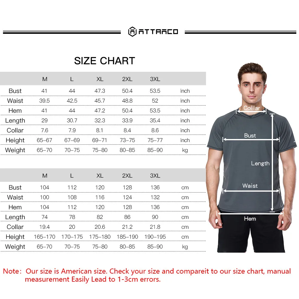 Attraco Men Rashguard Dry Fit Short Shirt Men Diving Shirts Surf Rash