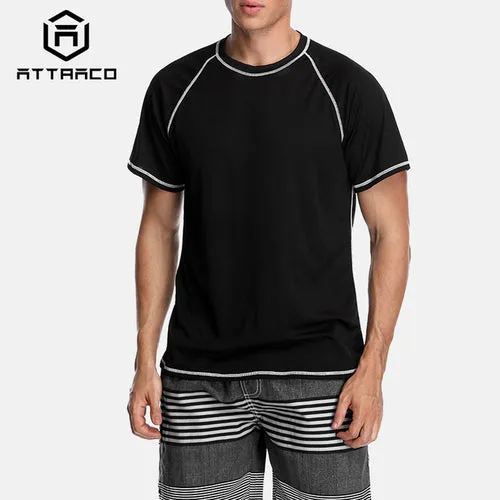 Attraco Men Rashguard Dry Fit Short Shirt Men Diving Shirts Surf Rash