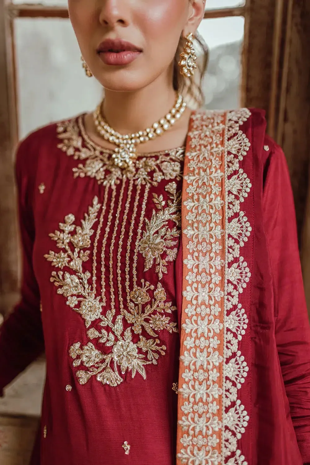 Azure | Embroidered Formals | Majestic Rouge