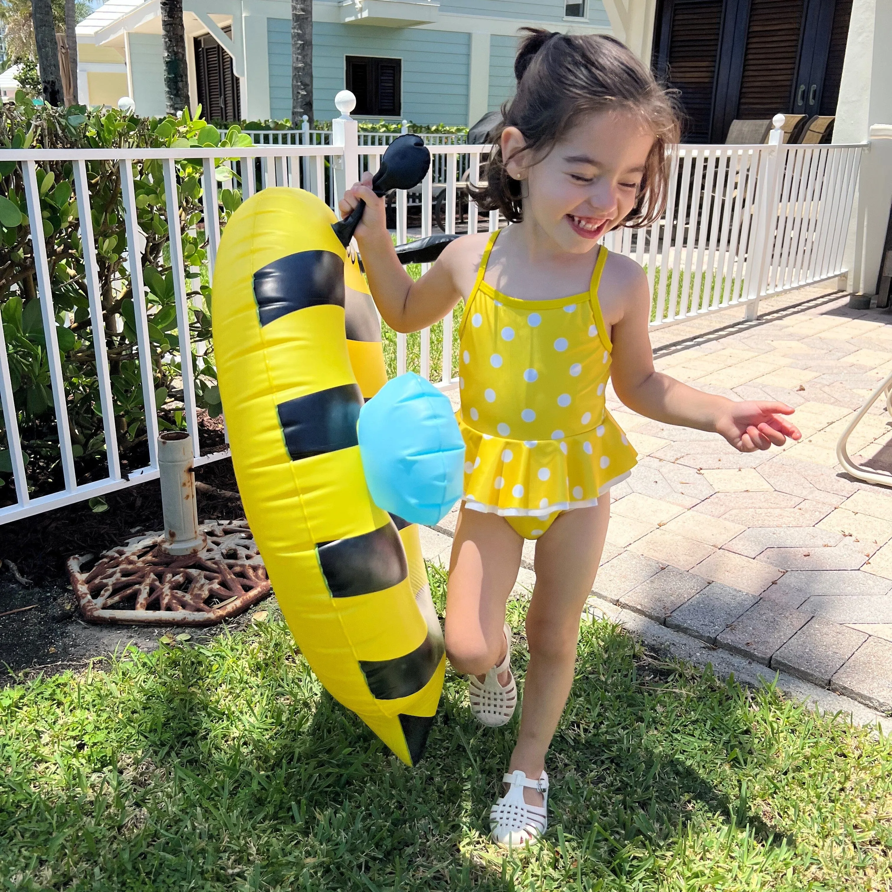 Baby & Toddler Girls UPF 50  Yellow Dots One-Piece Swimsuit
