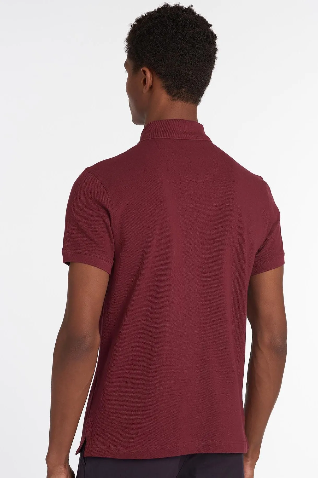 Barbour Polo Shirt Tartan Pique Polo in Ruby MML0012RE53