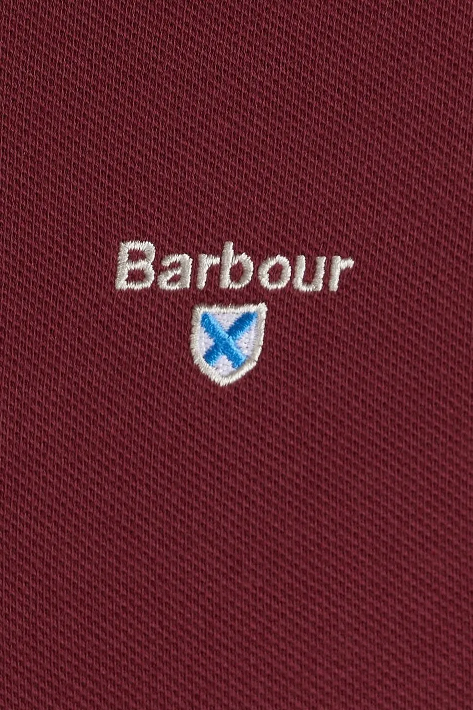 Barbour Polo Shirt Tartan Pique Polo in Ruby MML0012RE53