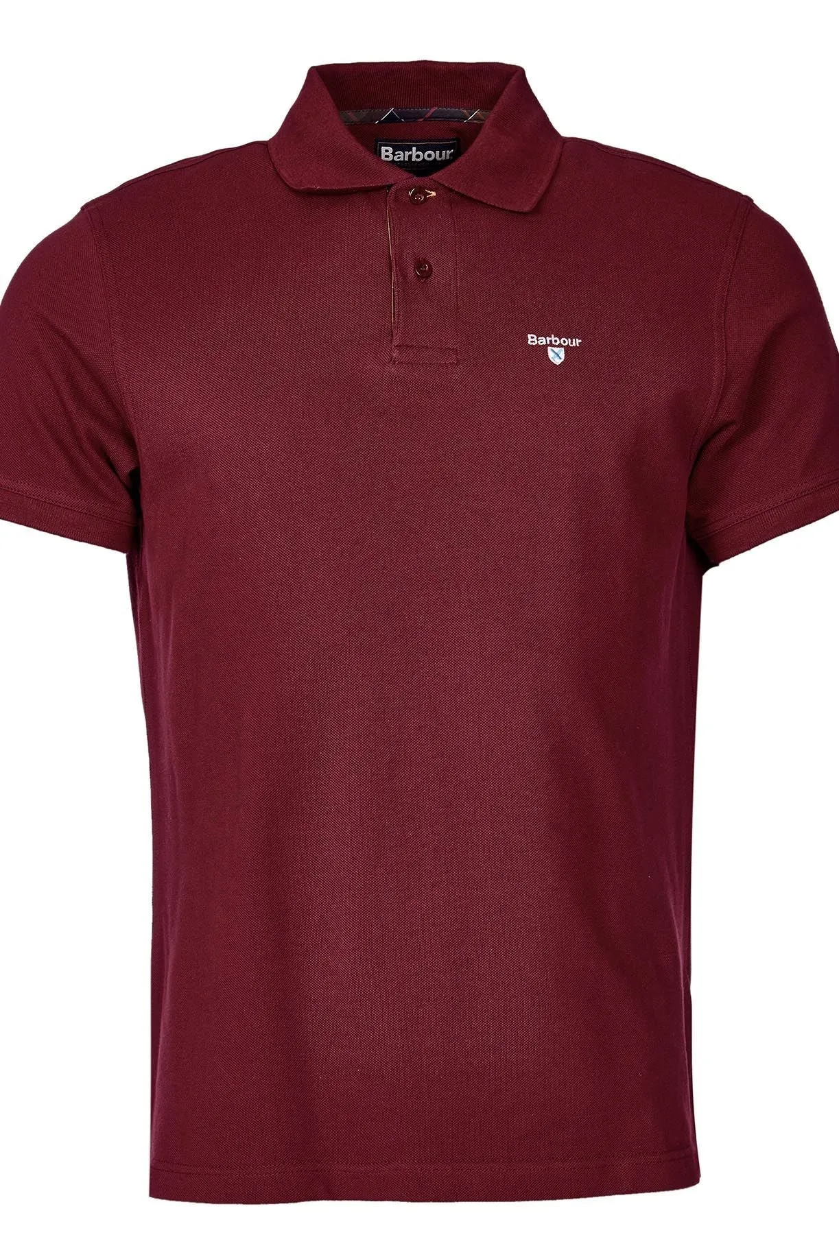 Barbour Polo Shirt Tartan Pique Polo in Ruby MML0012RE53