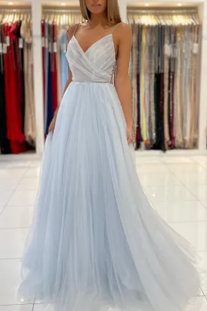 Beautiful Sweetheart Prom Dress Long Backless Tulle Evening Gowns