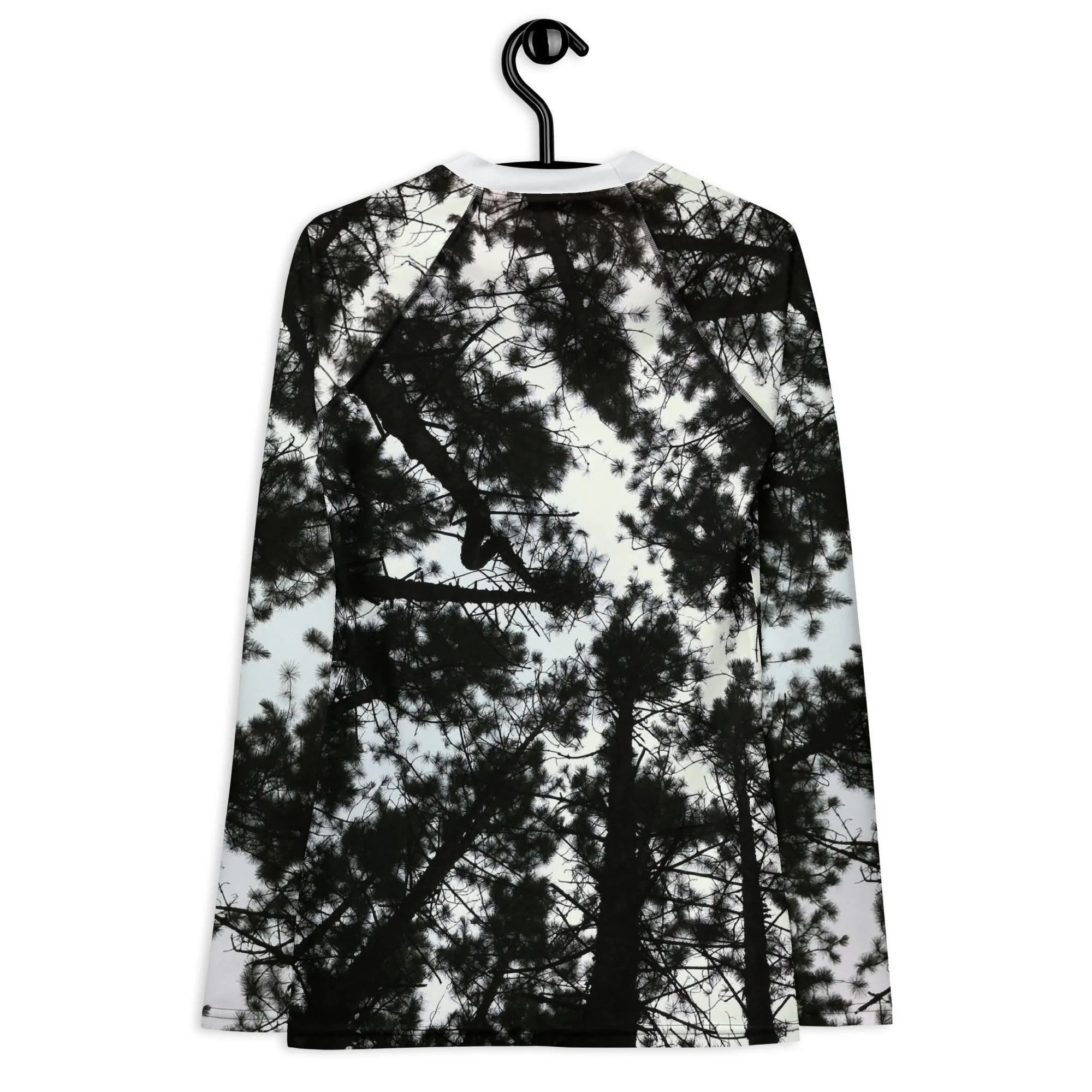 Black & White Runners Activewear Top. Alpine Air- Long Sleeved Rashguard Top. Women's Fitness Wear WickedYo.