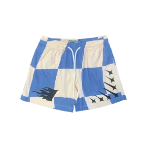 Blue Checker Mesh Shorts