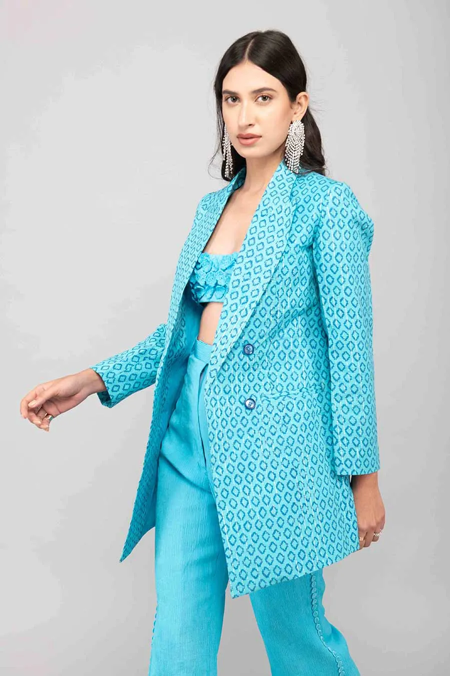 Blue Printed Co-Ord Set