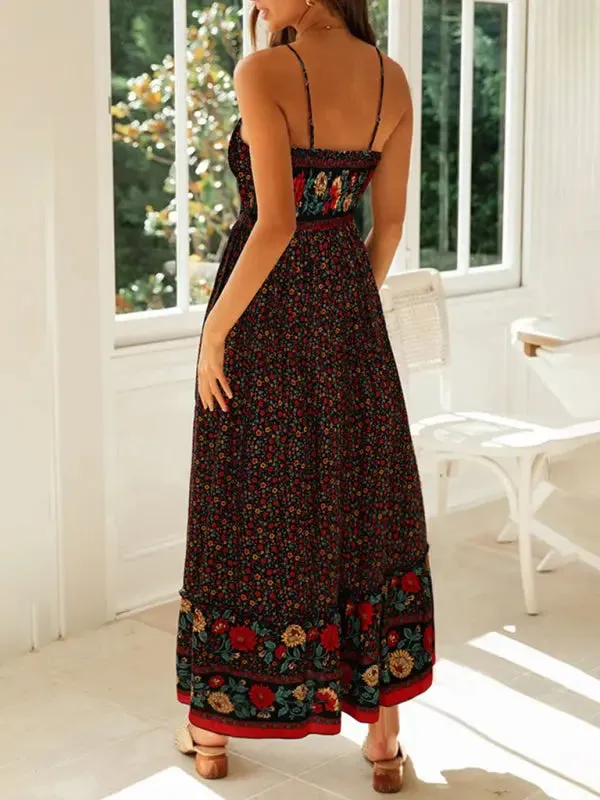 Blue Zone Planet |  Lily's Bohemian V-Neck Floral Maxi Dress