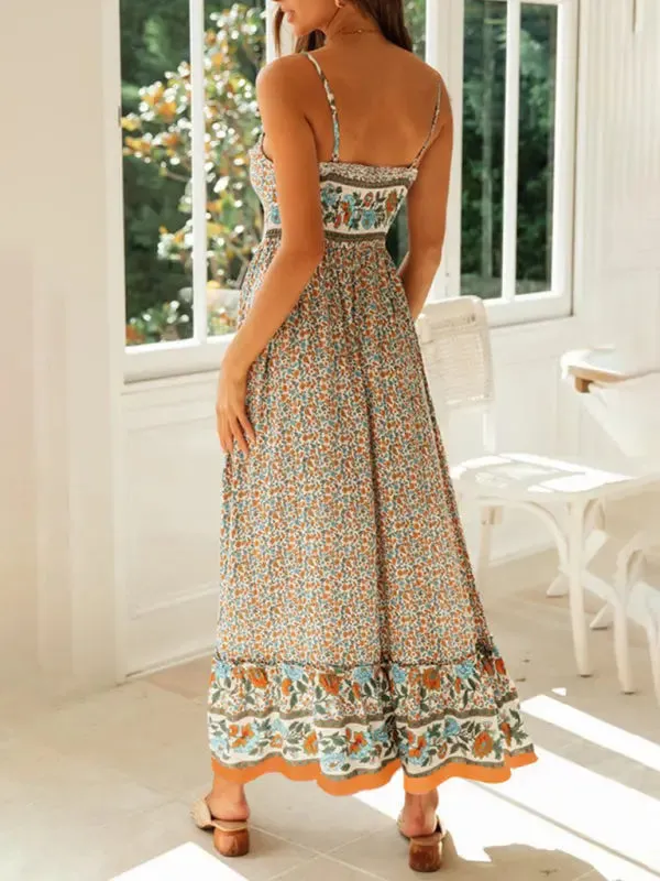 Blue Zone Planet |  Lily's Bohemian V-Neck Floral Maxi Dress