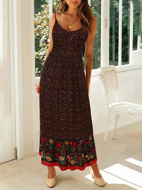 Blue Zone Planet |  Lily's Bohemian V-Neck Floral Maxi Dress