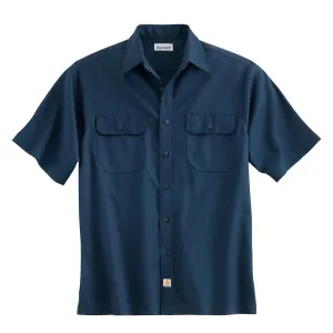 Carhartt Men's Navy Twill Short Sleeve Work Shirt