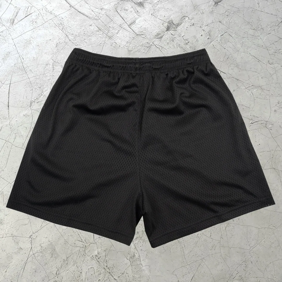 Casual Skull Pattern Vintage Mesh Street Shorts