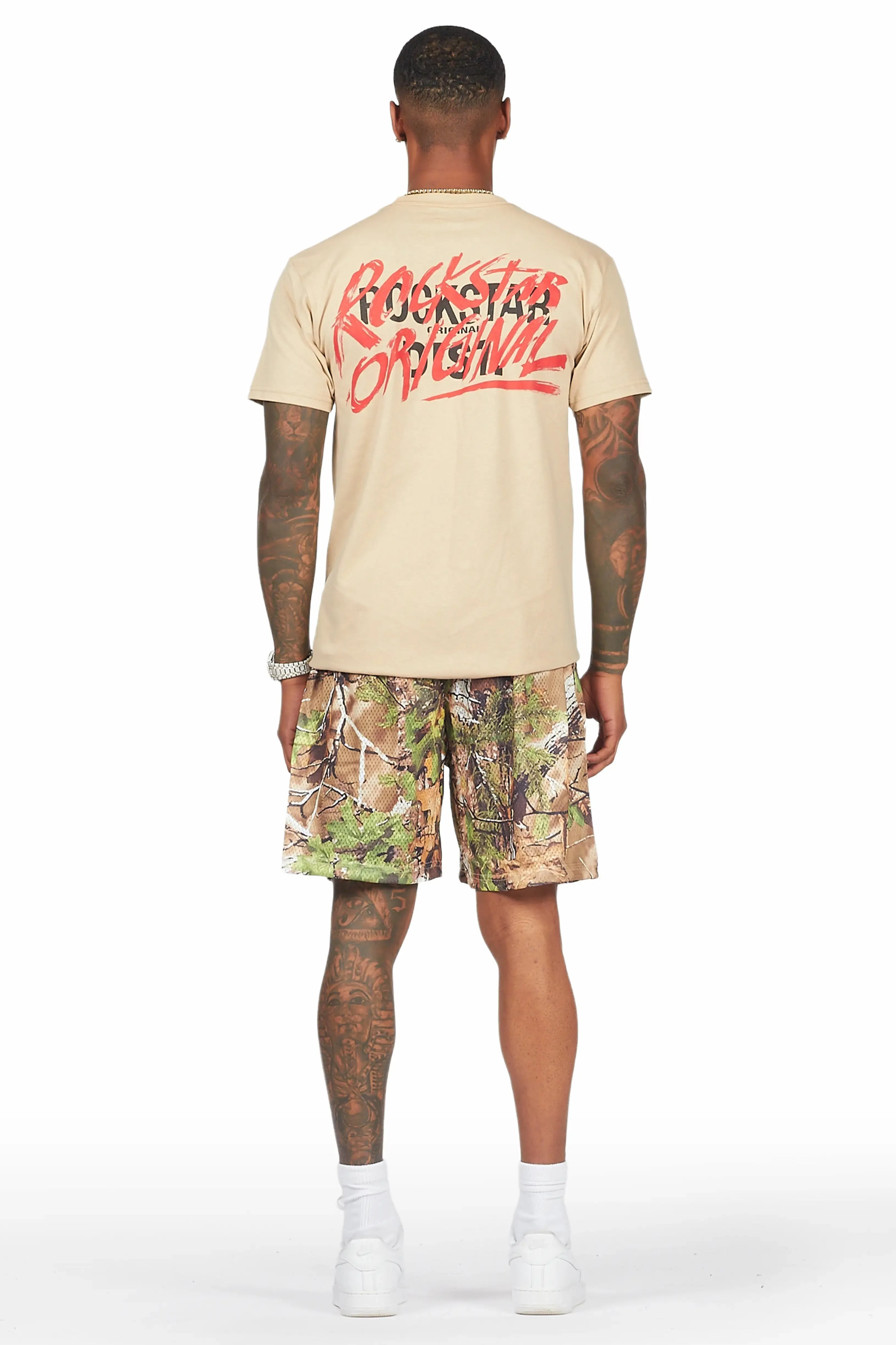 Ceri Olive Graphic Short