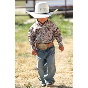 Cinch® Infant Boy's Burgundy Paisley Printed Button Down Shirt MTW7062289