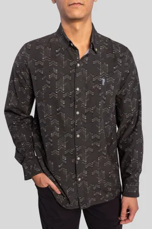Club Herringbone Men's Long Sleeve Button Down