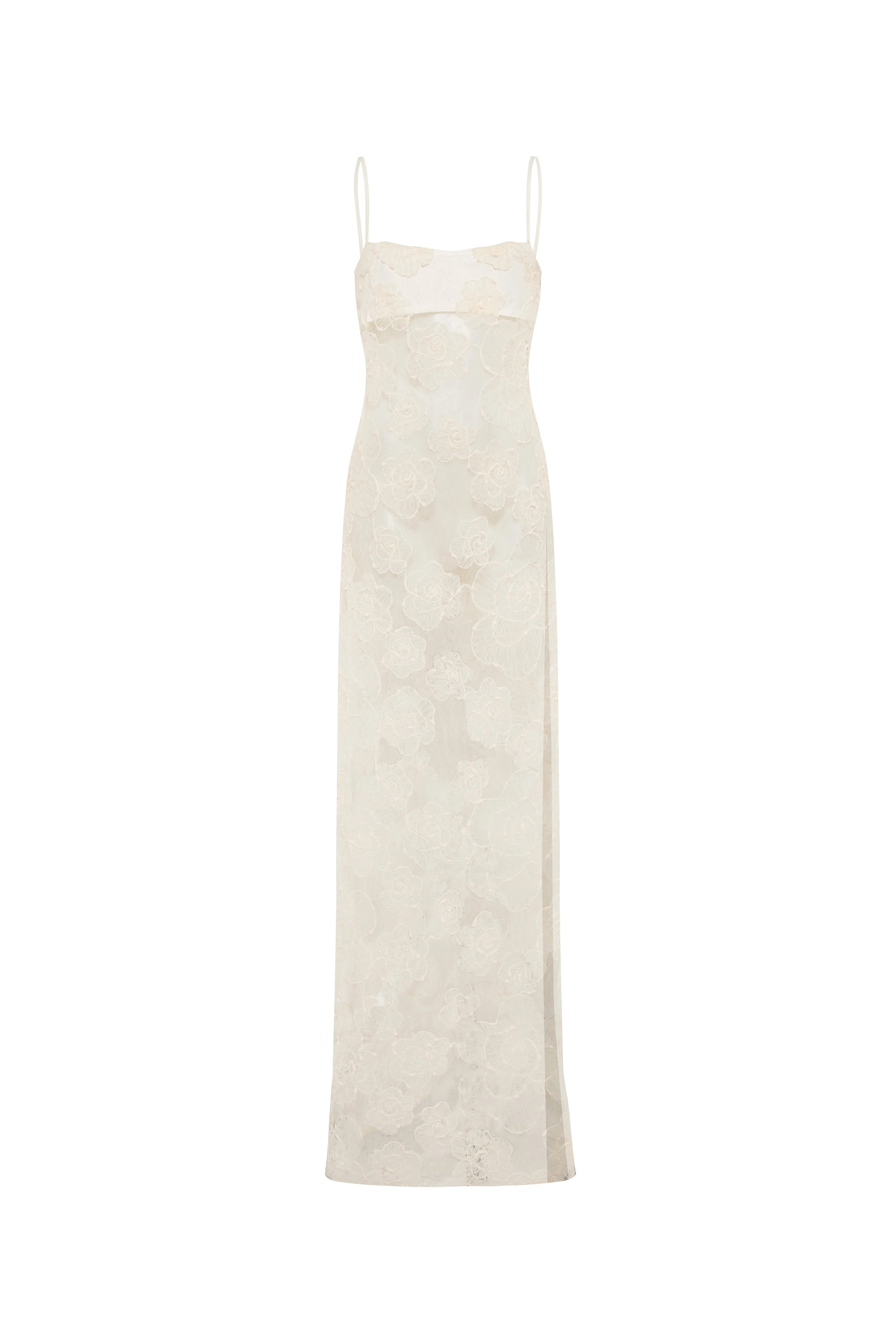 CORL - Sheer tulle maxi dress with side slit