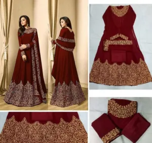 Designer Embroidered Georgette Semi Stitched Gown
