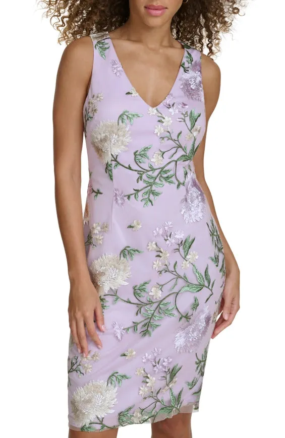 Embroidered Mesh Dress
