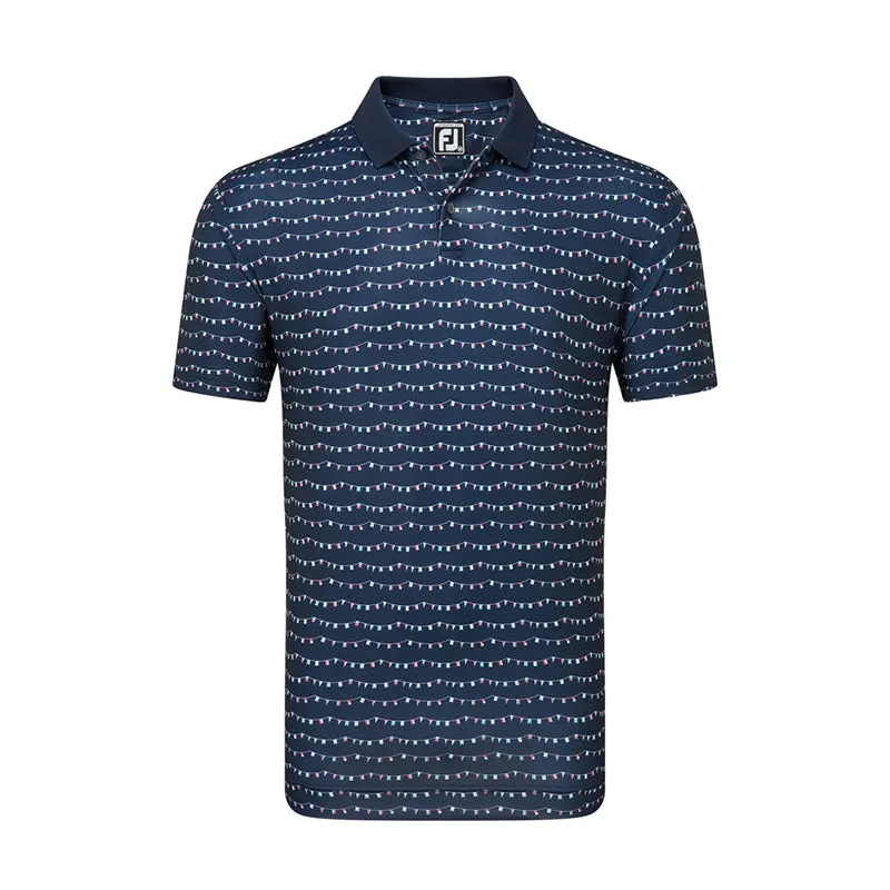 FOOTJOY Flag Banner Print Lisle Men's Polo (Navy)