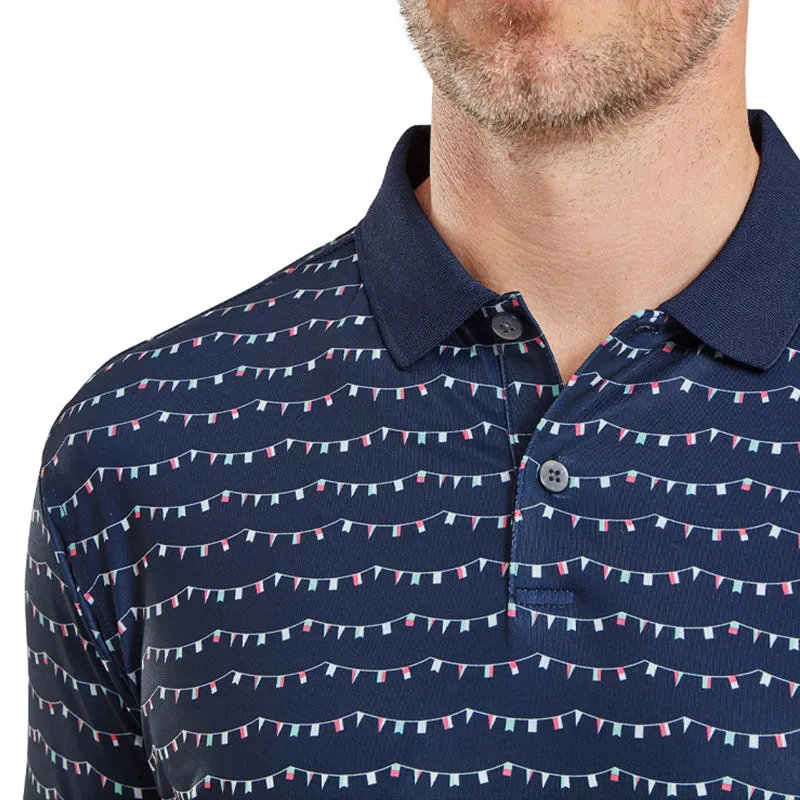 FOOTJOY Flag Banner Print Lisle Men's Polo (Navy)