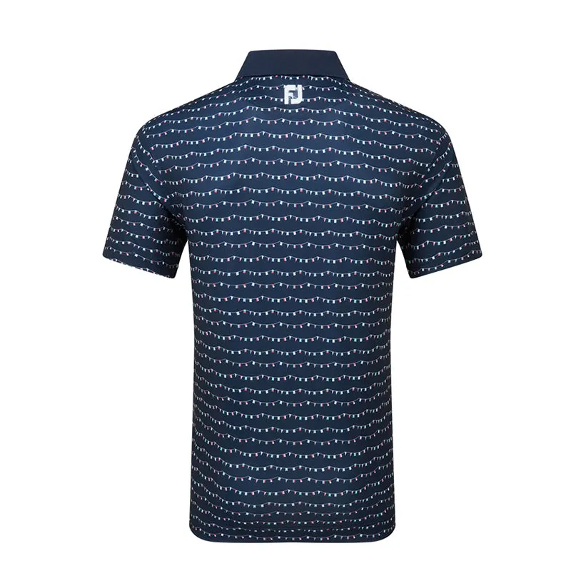 FOOTJOY Flag Banner Print Lisle Men's Polo (Navy)