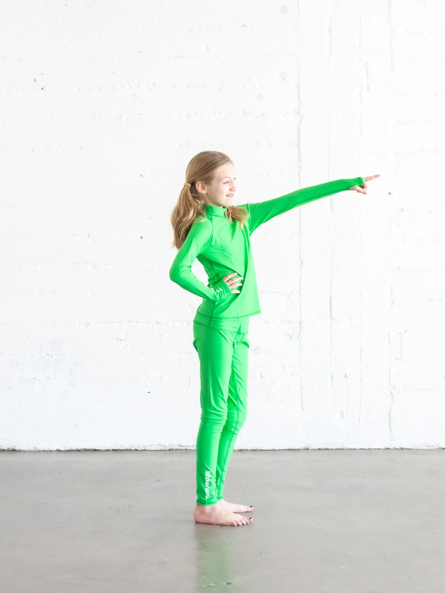 GIRL'S SWIM LEGGINGS - KELLY GREEN