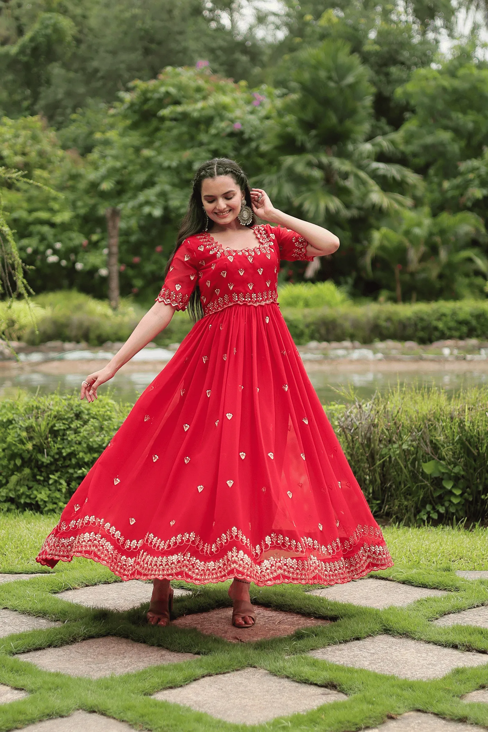 Glamwiz Royal Sequins Embellished Anarkali Gown