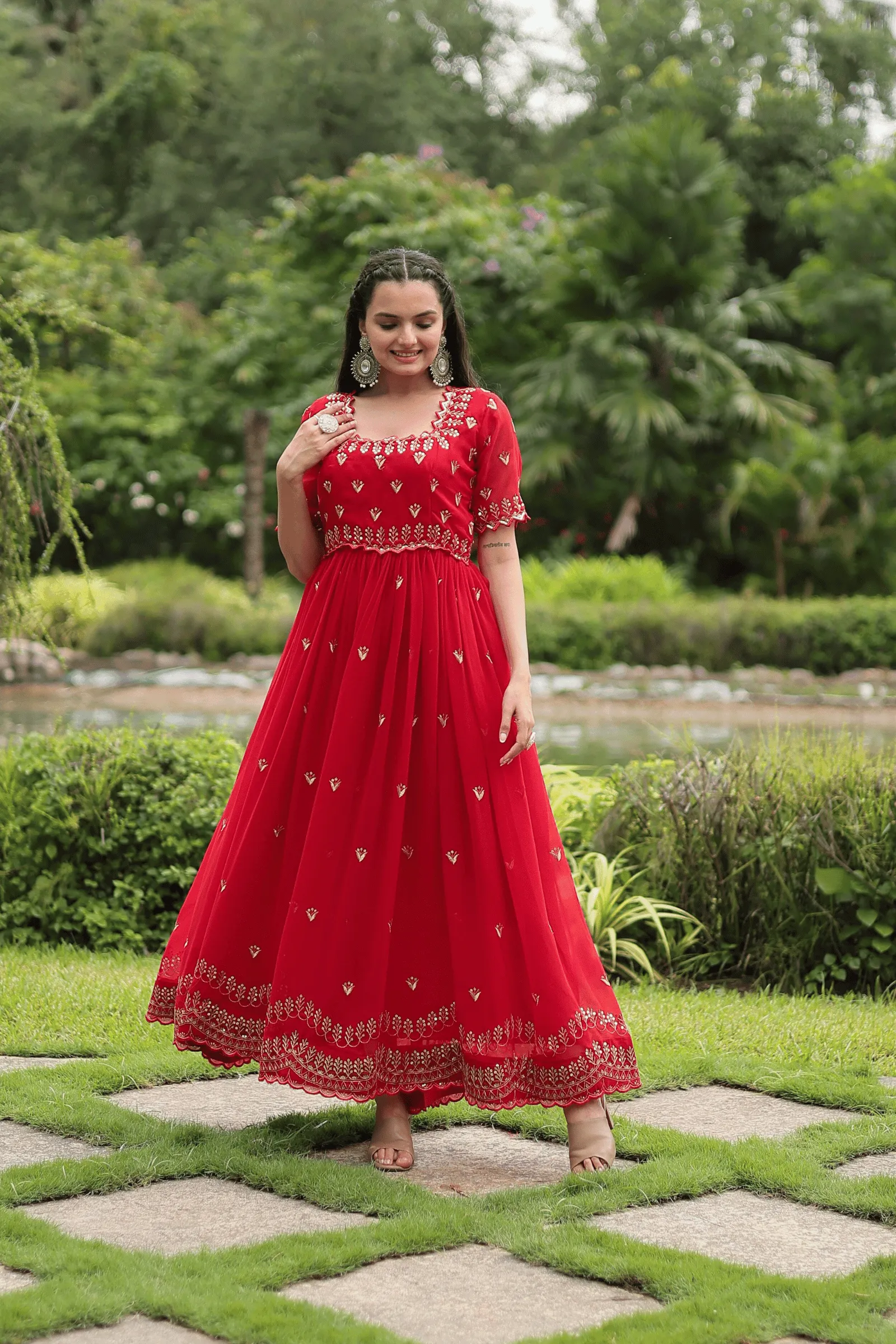 Glamwiz Royal Sequins Embellished Anarkali Gown
