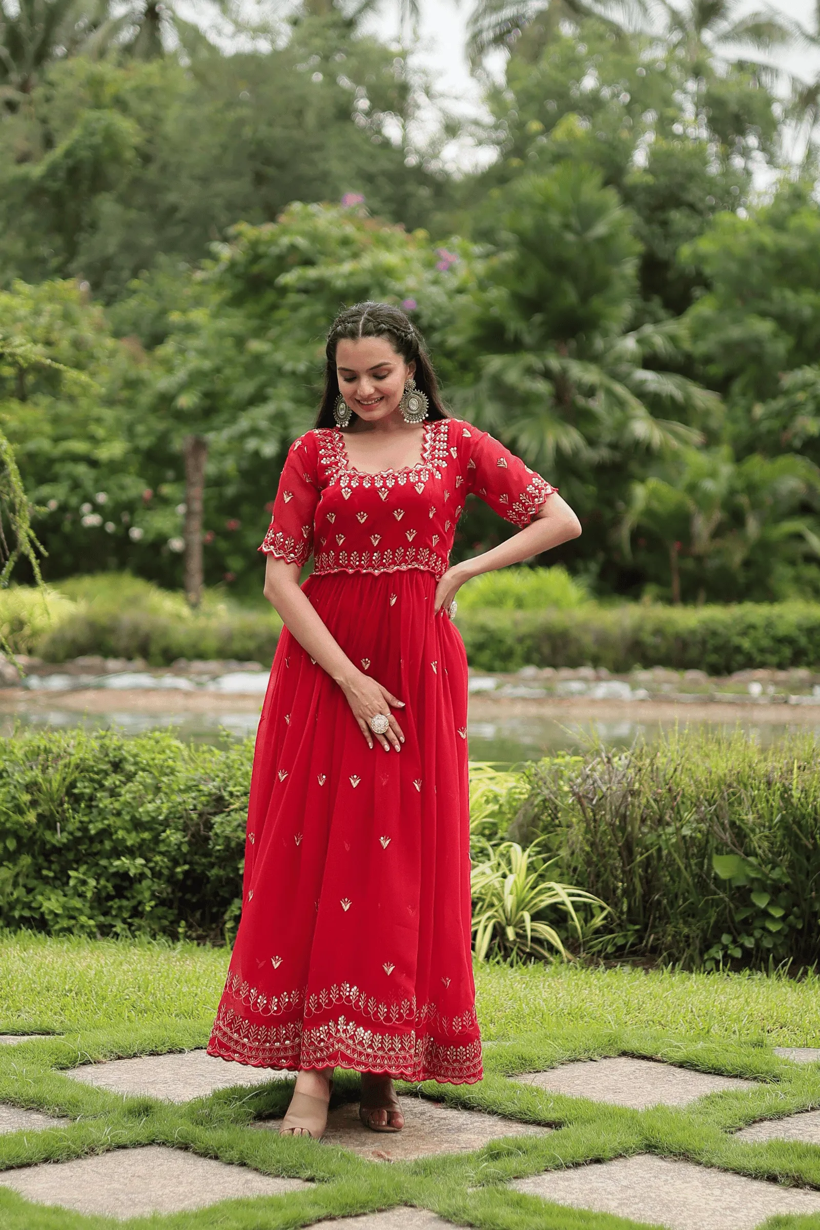 Glamwiz Royal Sequins Embellished Anarkali Gown