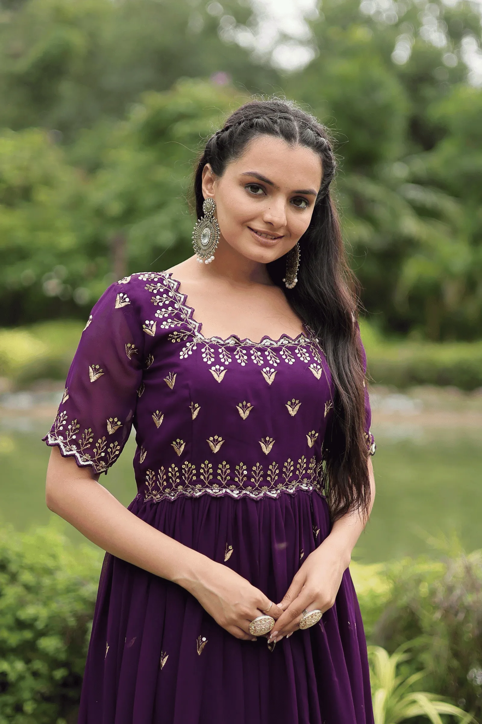 Glamwiz Royal Sequins Embellished Anarkali Gown