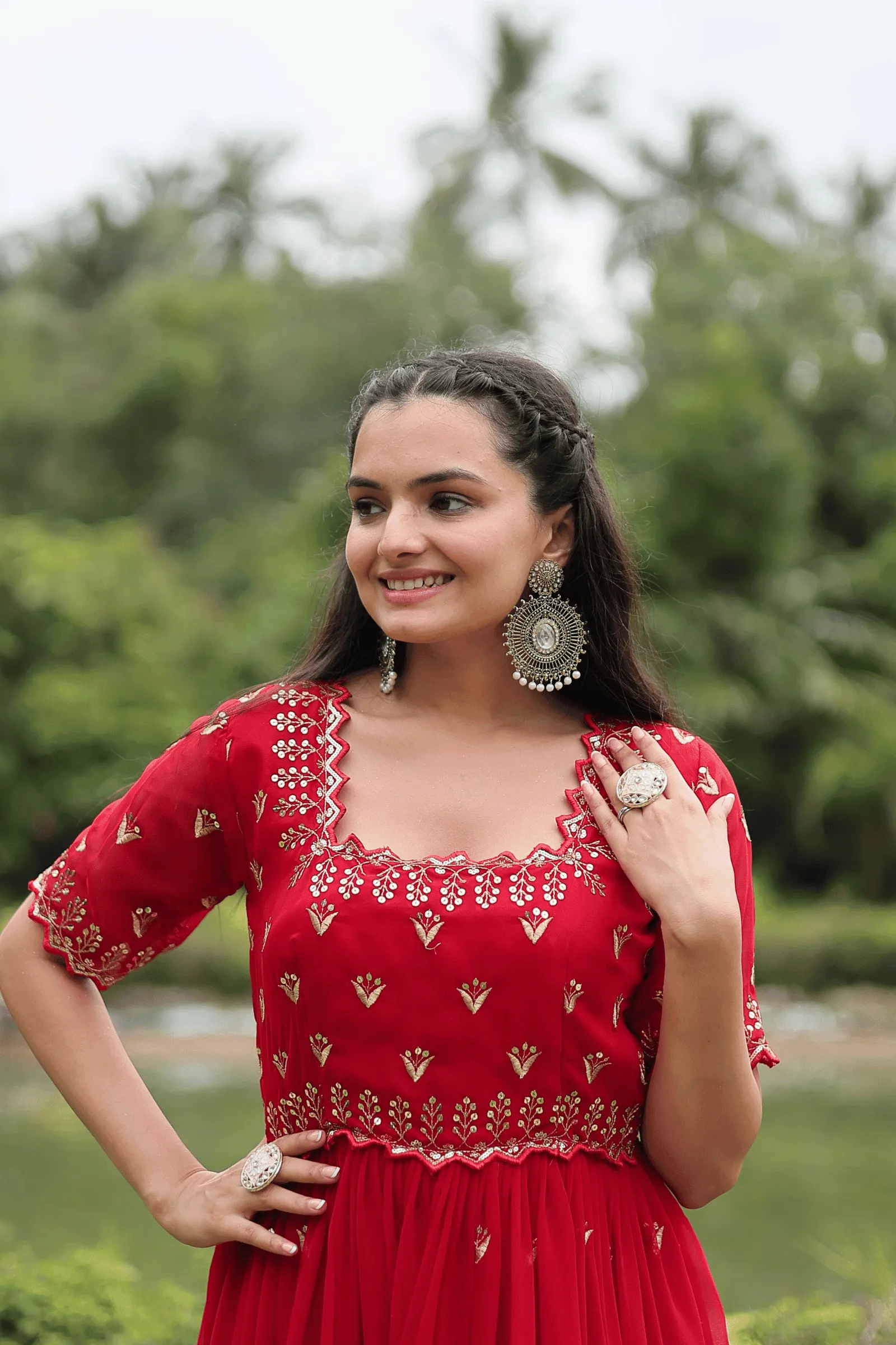 Glamwiz Royal Sequins Embellished Anarkali Gown