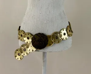 Gold leather waist belt