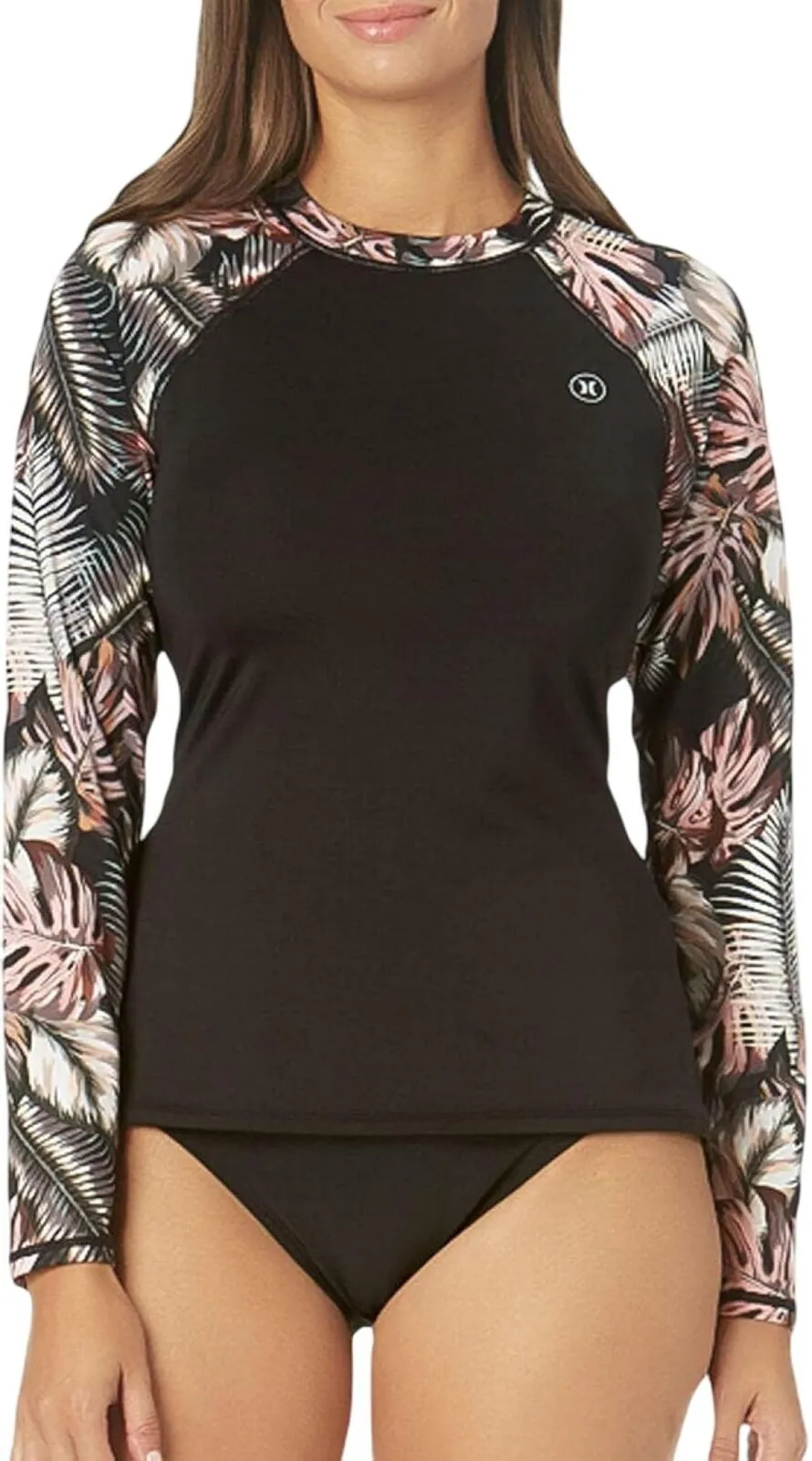 Hurley Womens UPF 50  Long Sleeve Pull Over Rash Guard Shirt HSR1014