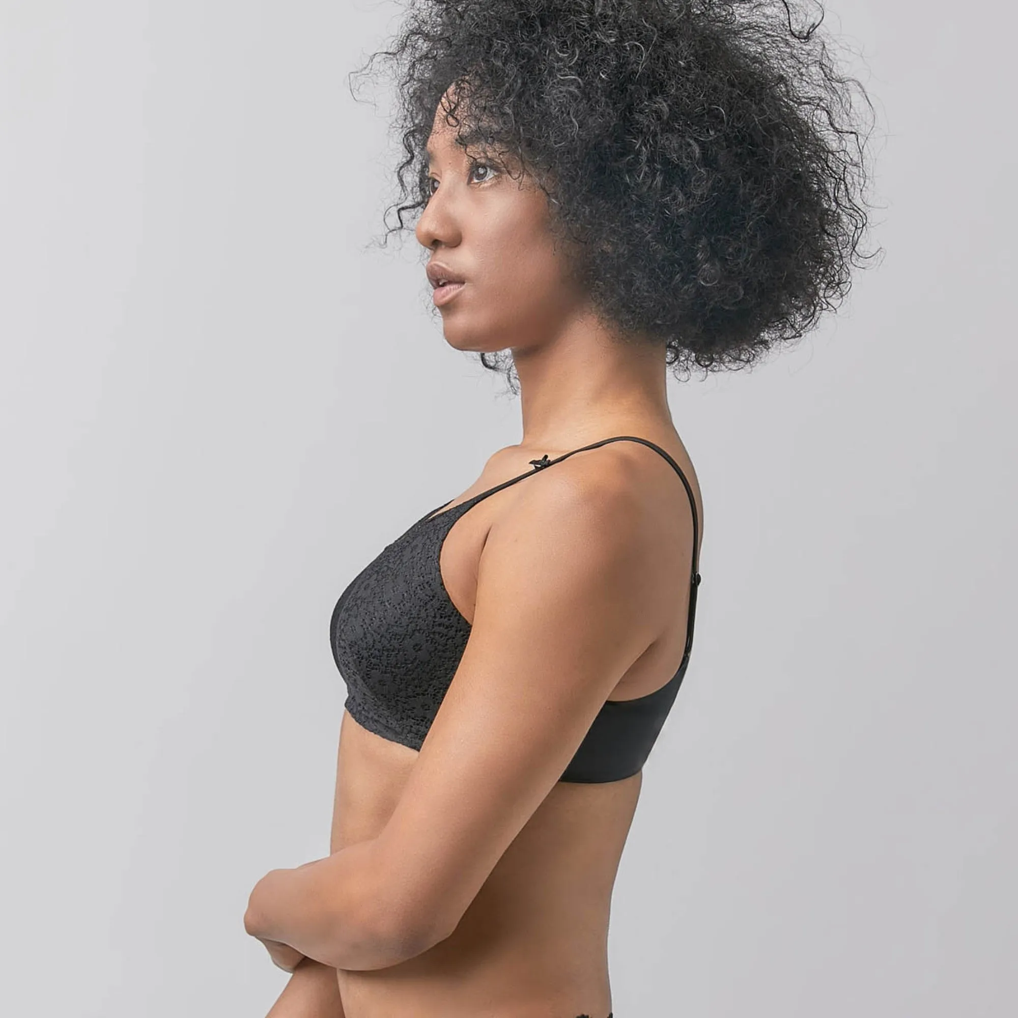 Invisible Extra Skin Lace Bralette - Black