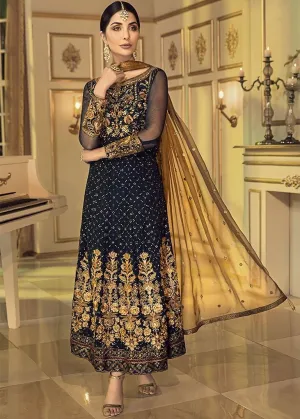Latest Chiffon embroidered Pakistani eid dress 2020 in black color # P2479