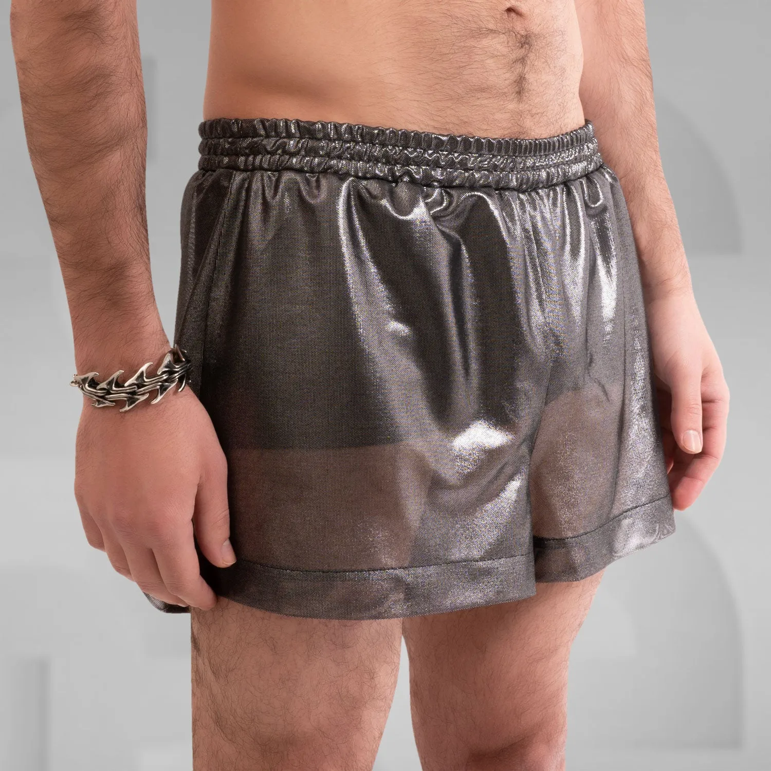 Metallic Mesh Shorts