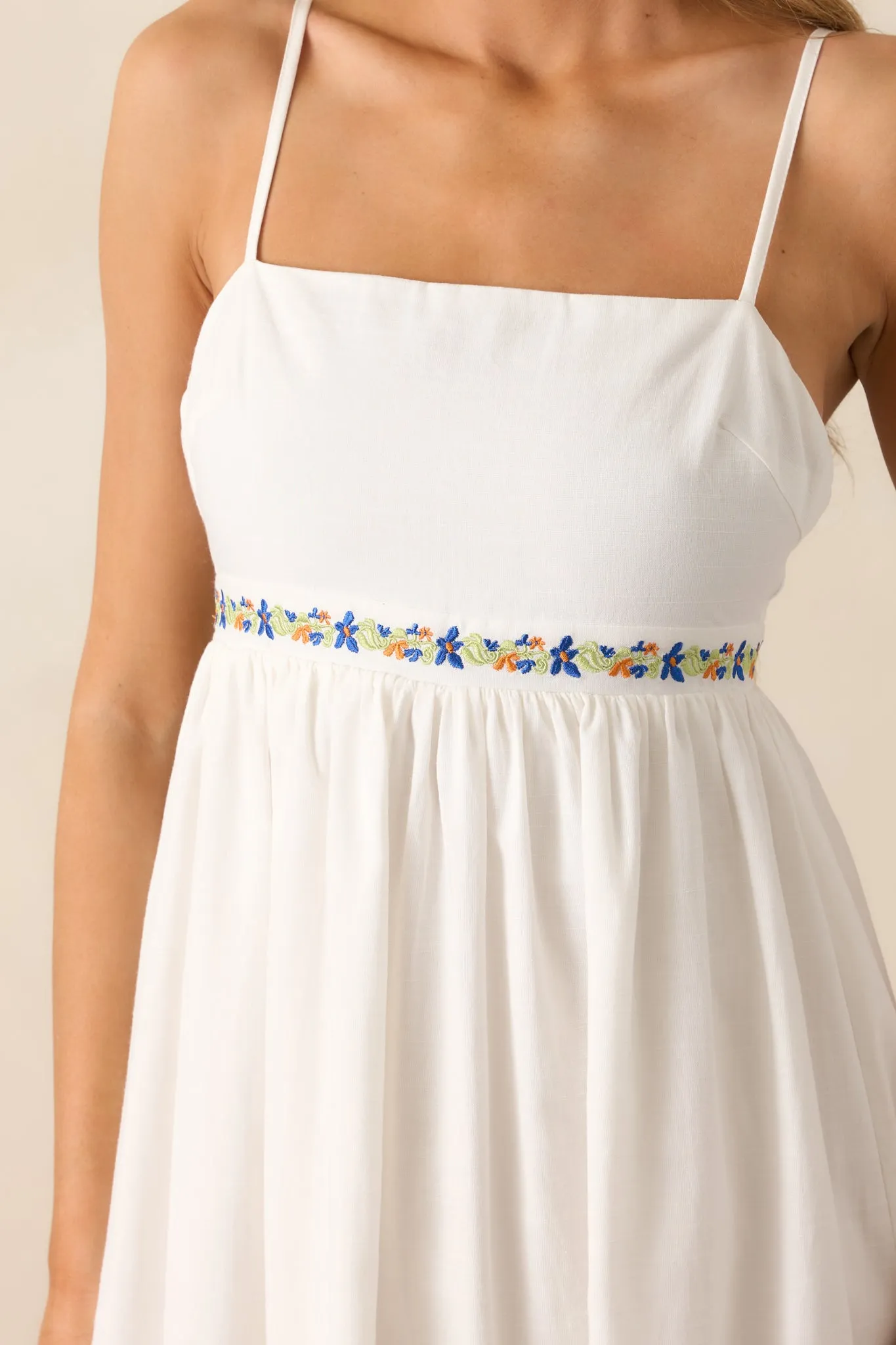 MINKPINK Elini Ivory Embroidered Midi Dress
