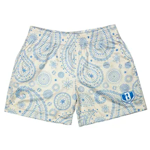 Paisley Shorts - Bone/Light Blue
