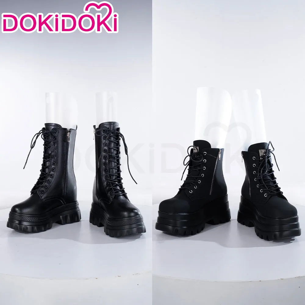 【Partially Ready For Ship】DokiDoki Height Increasing Shoes / Elevator Shoes Martin Boots Black White