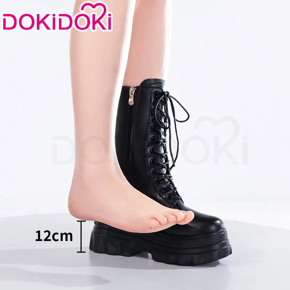 【Partially Ready For Ship】DokiDoki Height Increasing Shoes / Elevator Shoes Martin Boots Black White