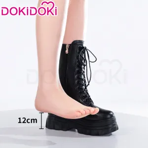 【Partially Ready For Ship】DokiDoki Height Increasing Shoes / Elevator Shoes Martin Boots Black White